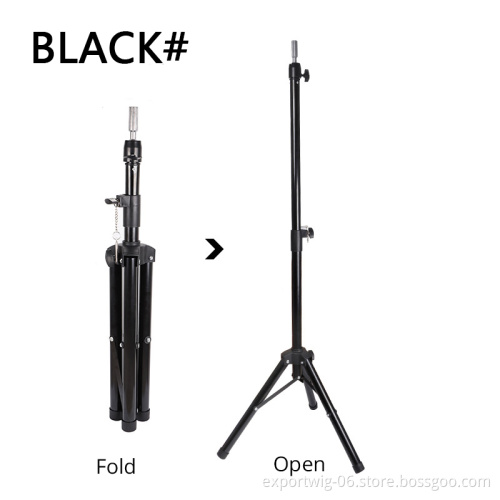 Black Heavy Duty Adjustable Hair Mannequin Stand Metal Wig Tripod Stand for Canvas Block Wig Head Stand Holder